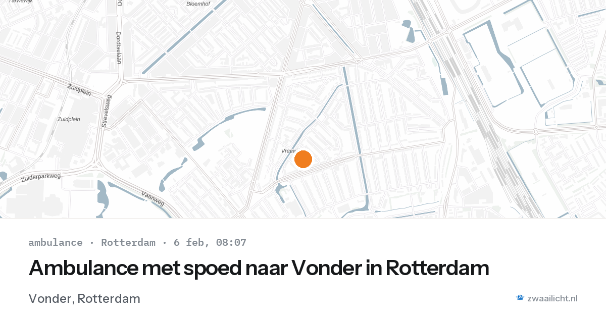 Ambulance met spoed naar Vonder in Rotterdam — 6 feb 2026