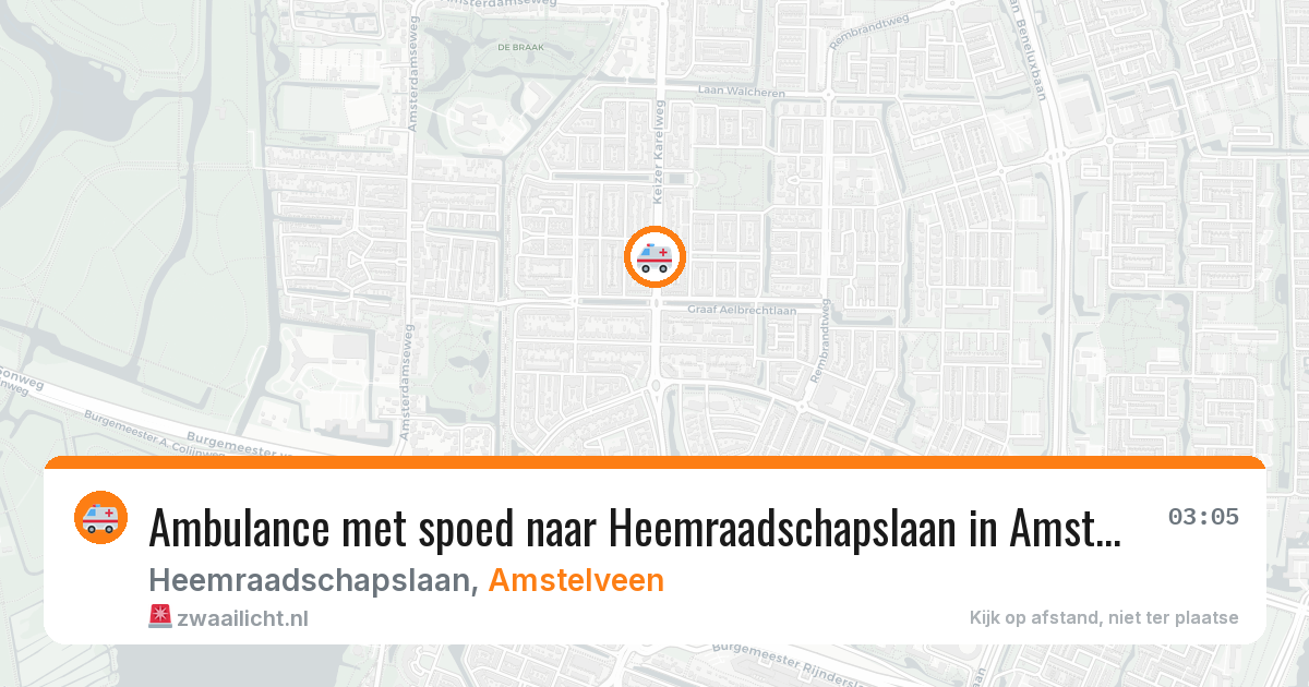 Ambulance met spoed naar Heemraadschapslaan in Amstelveen — 28 jun 2026