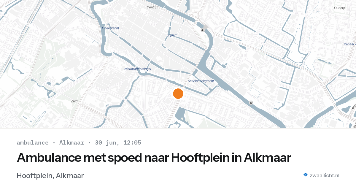Ambulance met spoed naar Hooftplein in Alkmaar — 30 jun 2026
