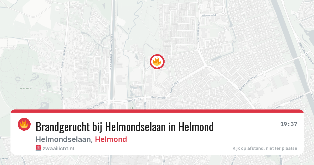 Brandgerucht bij Helmondselaan in Helmond — 30 mrt 2026