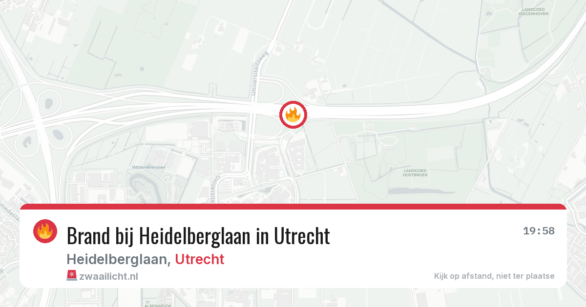 Brand bij Heidelberglaan in Utrecht — 26 mrt 2026