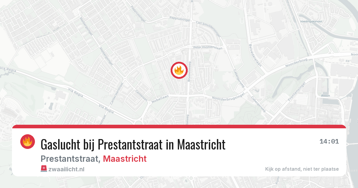 Gaslucht bij Prestantstraat in Maastricht — 10 mei 2026