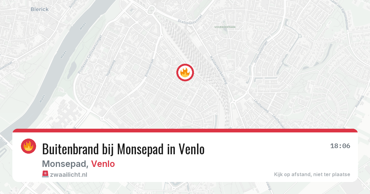 Buitenbrand bij Monsepad in Venlo — 16 jul 2026