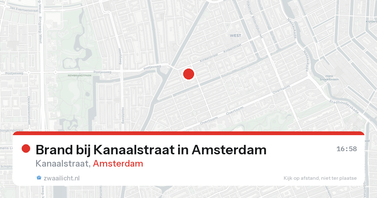 Brand bij Kanaalstraat in Amsterdam — 29 mei 2026