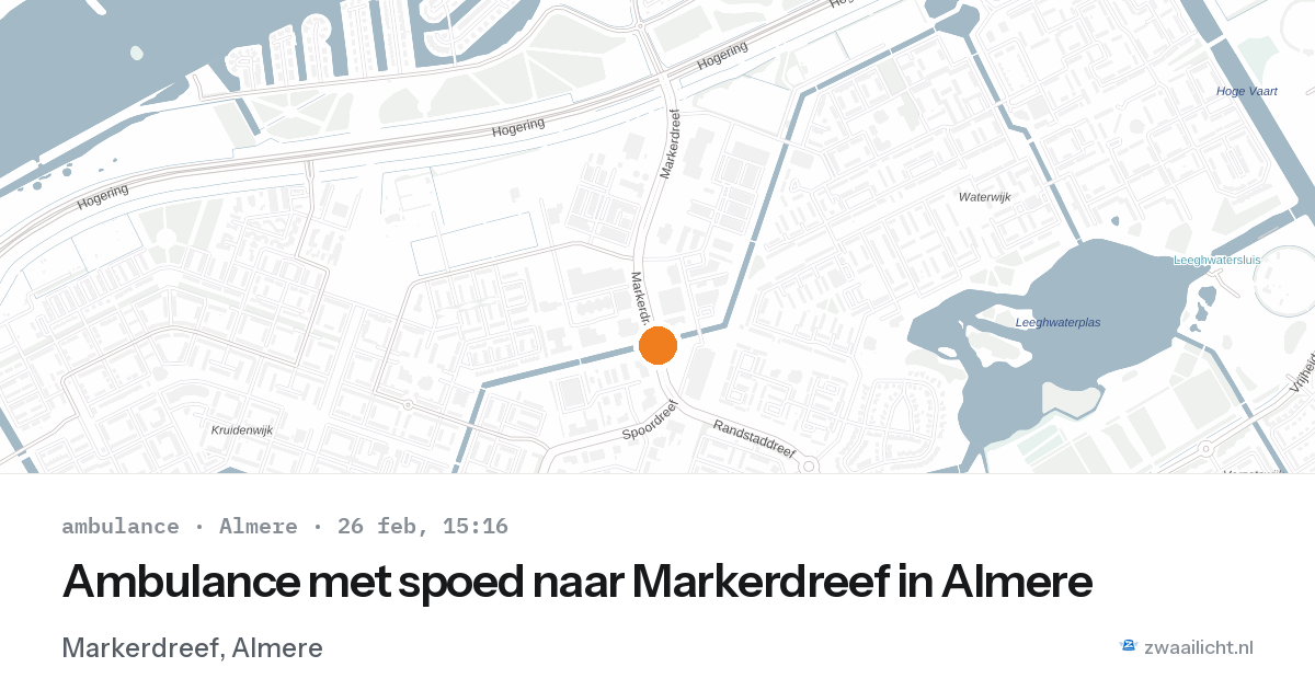 Ambulance met spoed naar Markerdreef in Almere — 26 feb 2026