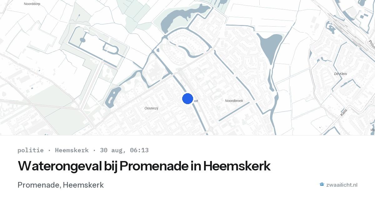 Waterongeval bij Promenade in Heemskerk — 30 aug 2026