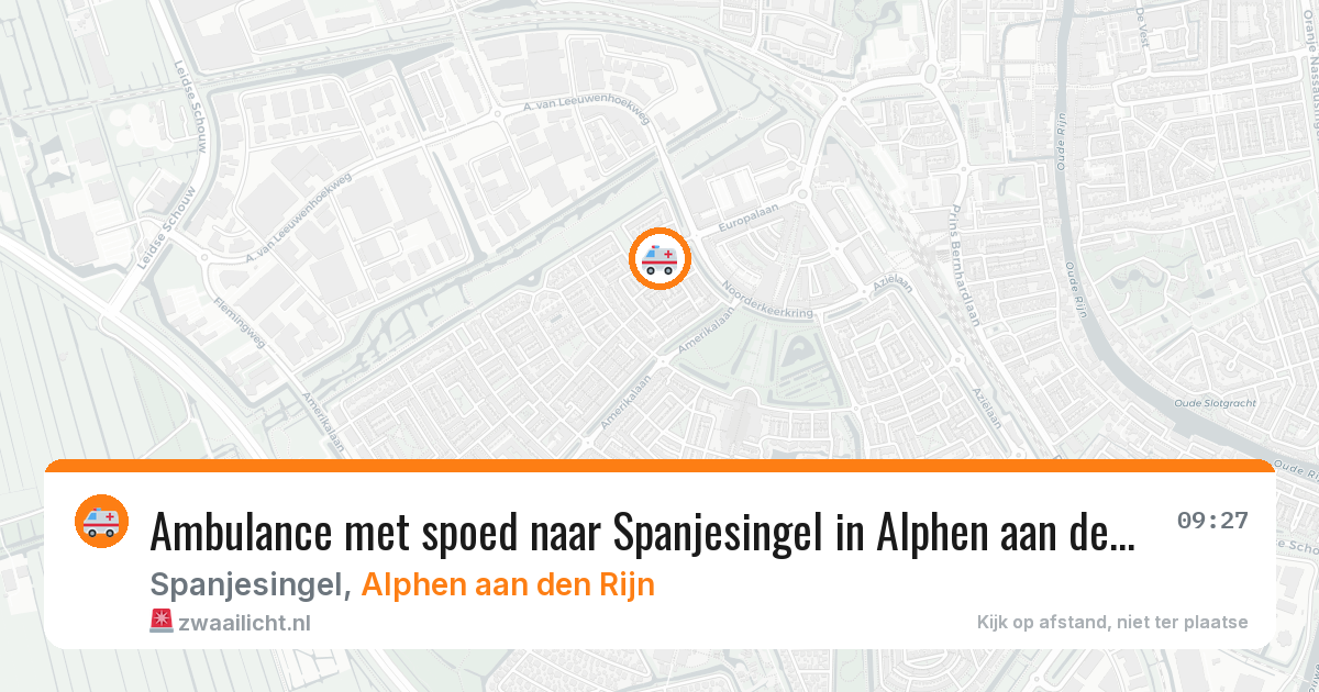 Ambulance met spoed naar Spanjesingel in Alphen aan den Rijn — 27 jul 2026