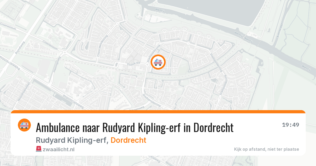 Ambulance naar Rudyard Kipling-erf in Dordrecht — 25 mrt 2026