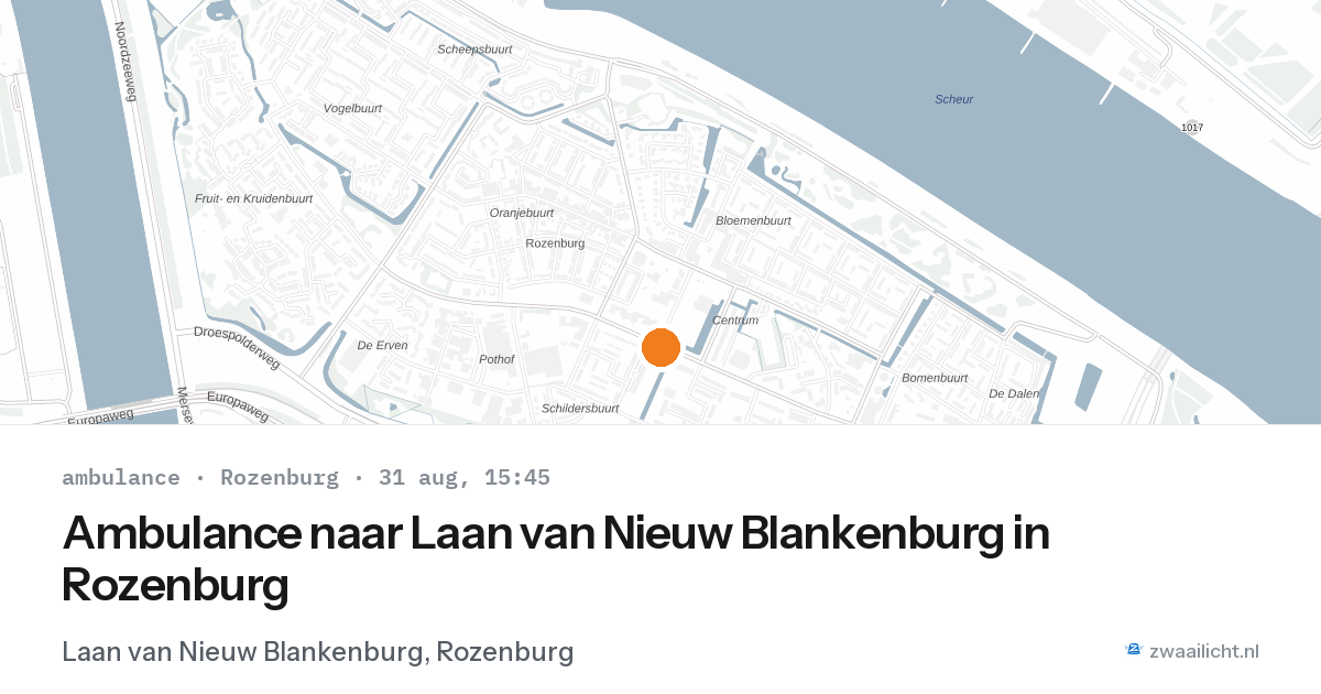 Ambulance naar Laan van Nieuw Blankenburg in Rozenburg — 31 aug 2026