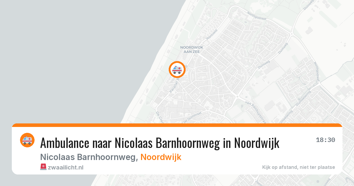 Ambulance naar Nicolaas Barnhoornweg in Noordwijk — 5 aug 2026