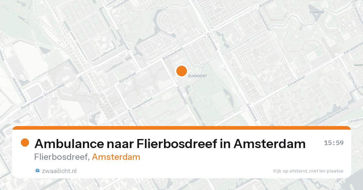 Ambulance naar Flierbosdreef in Amsterdam — 20 aug 2026