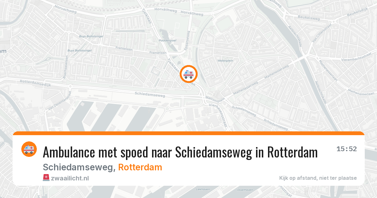 Ambulance met spoed naar Schiedamseweg in Rotterdam — 14 aug 2026