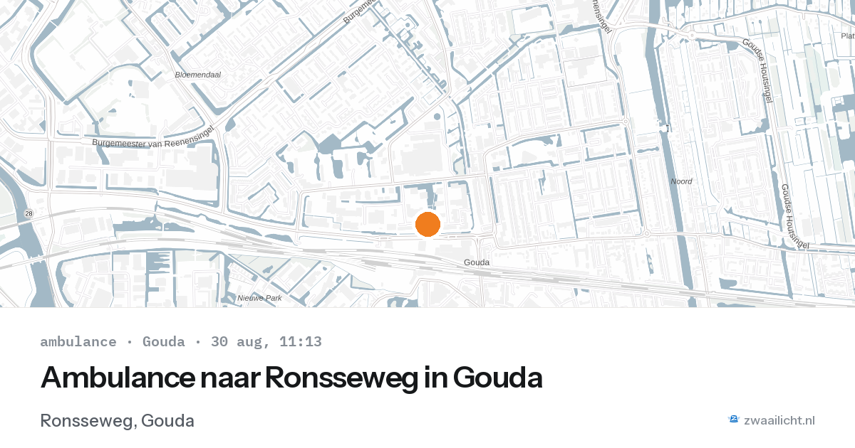 Ambulance naar Ronsseweg in Gouda — 30 aug 2026