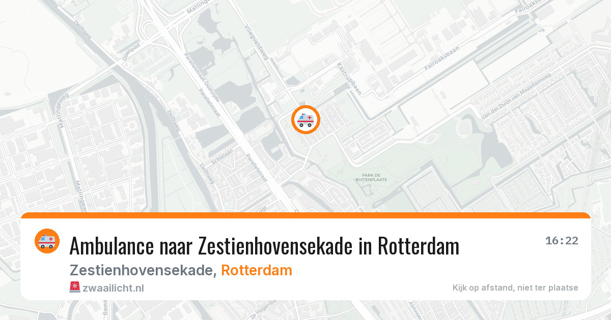 Ambulance naar Zestienhovensekade in Rotterdam — 27 apr 2026