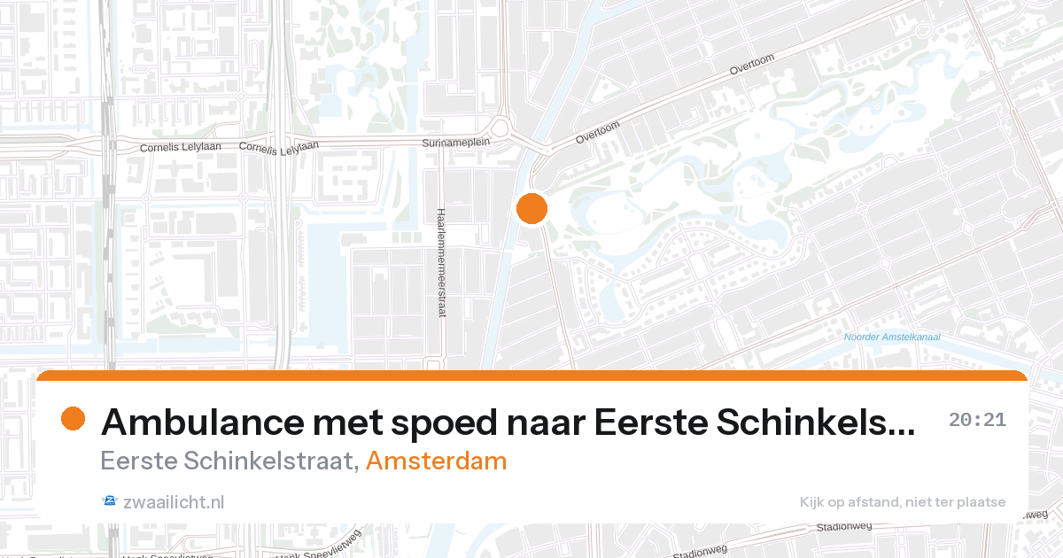 Ambulance met spoed naar Eerste Schinkelstraat in Amsterdam — 27 aug 2026
