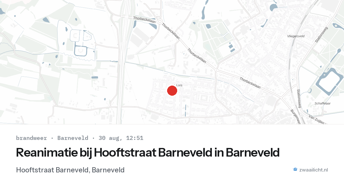 Reanimatie bij Hooftstraat Barneveld in Barneveld — 30 aug 2026