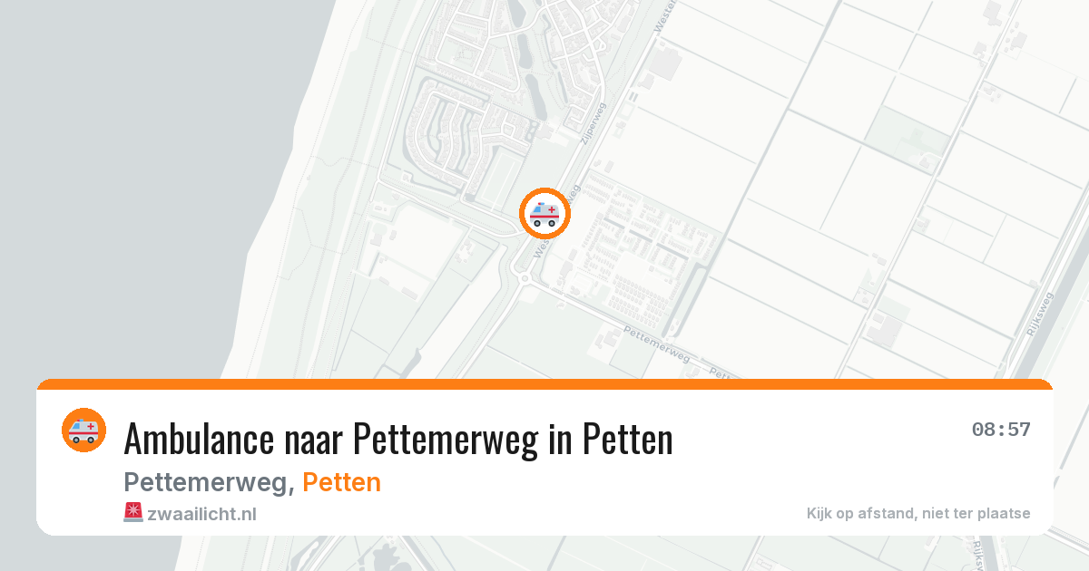 Ambulance naar Pettemerweg in Petten — 20 jul 2026