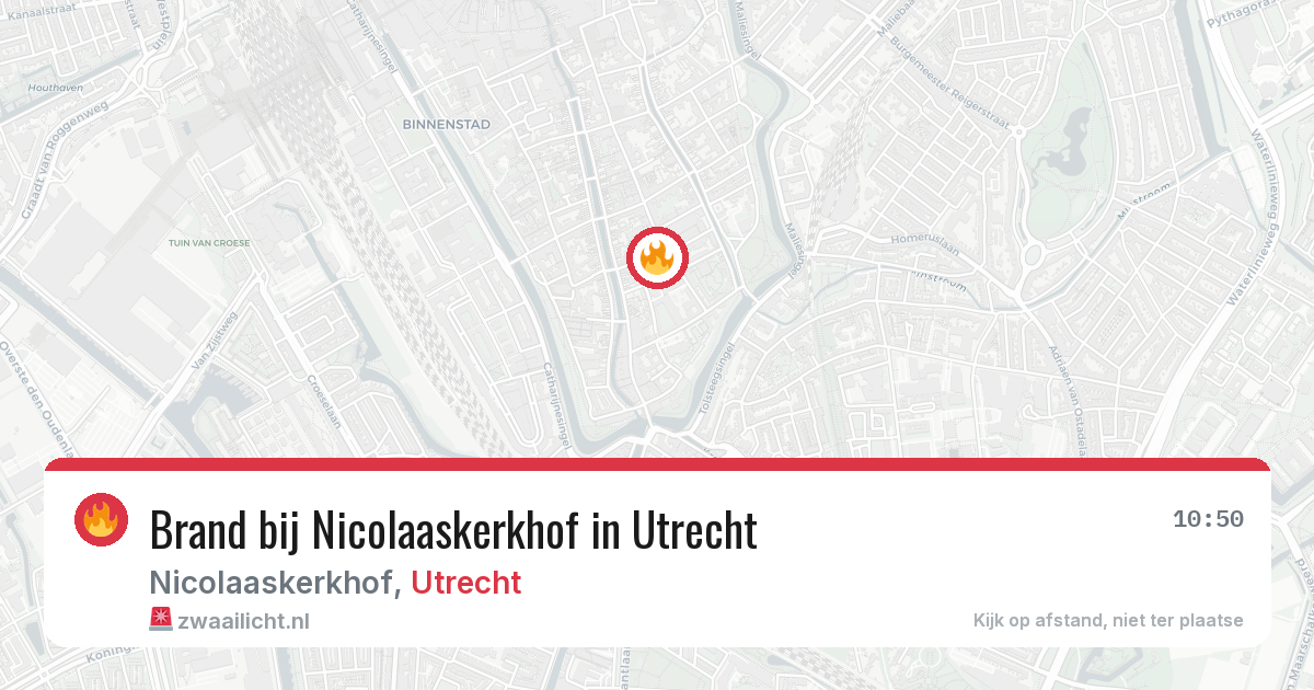 Brand bij Nicolaaskerkhof in Utrecht — 10 jun 2026