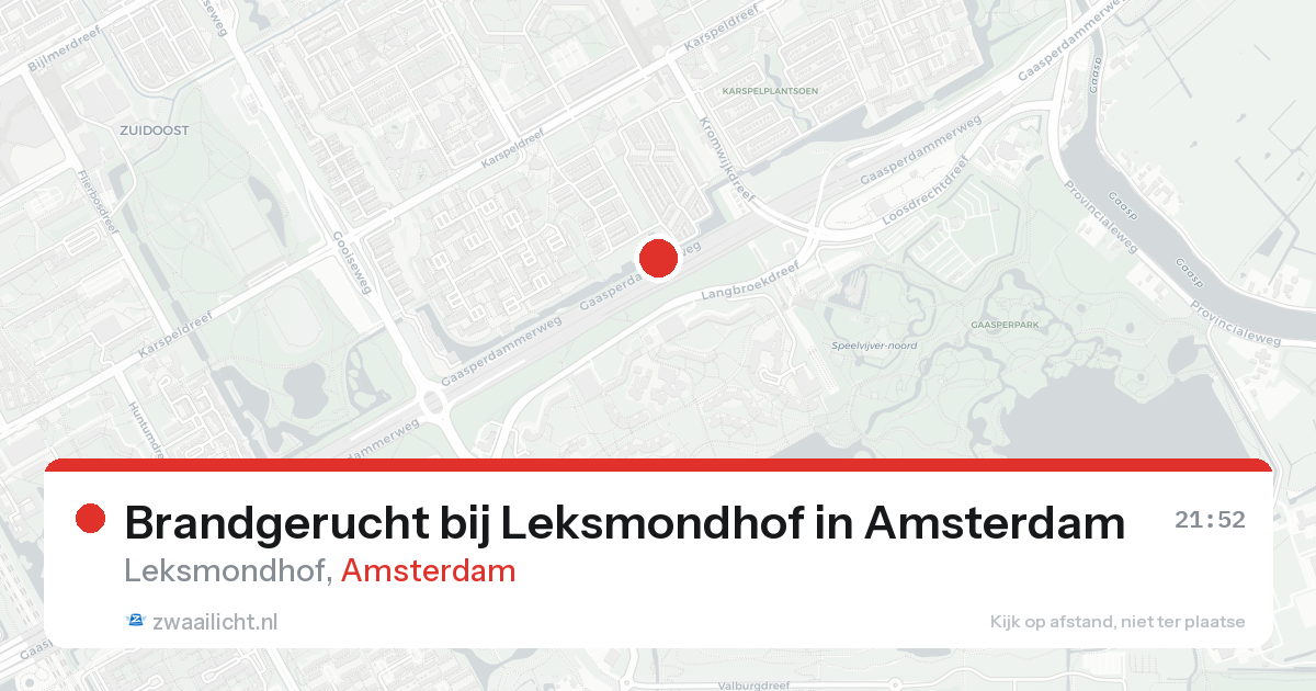 Brandgerucht bij Leksmondhof in Amsterdam — 9 jun 2026
