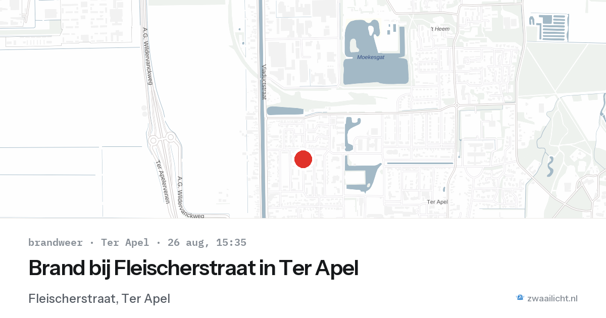 Brand bij Fleischerstraat in Ter Apel — 26 aug 2026