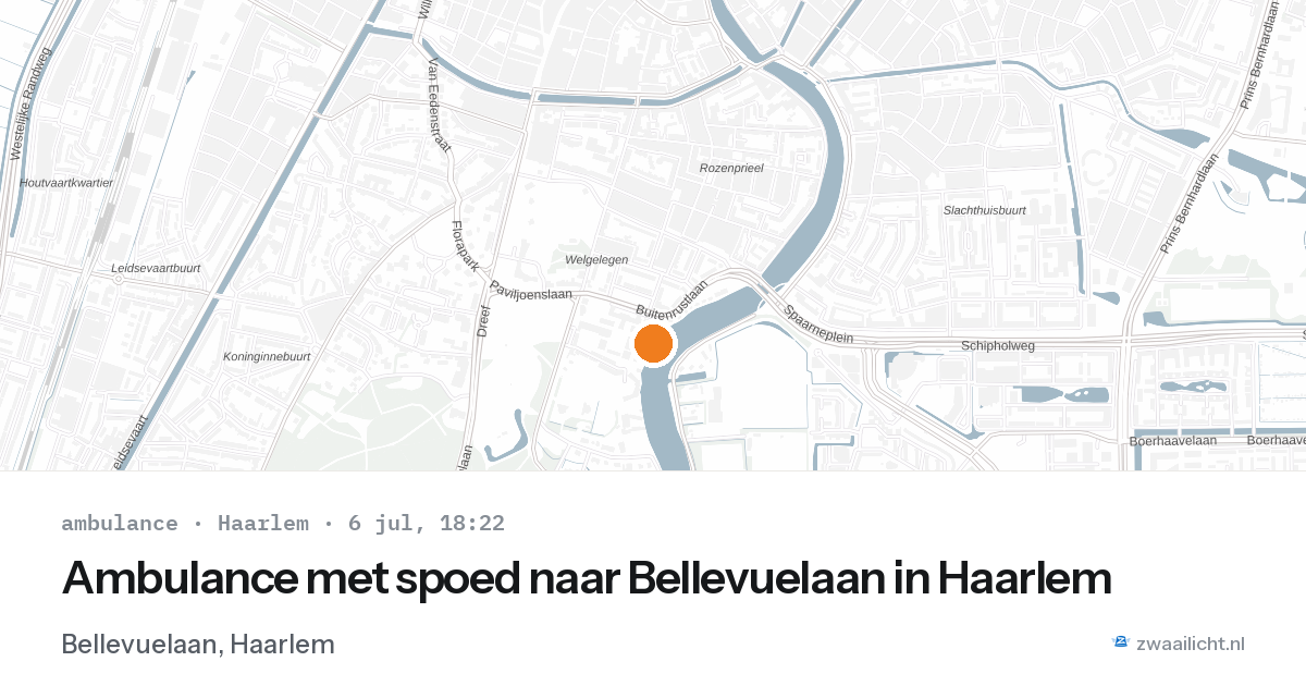 Ambulance met spoed naar Bellevuelaan in Haarlem — 6 jul 2026