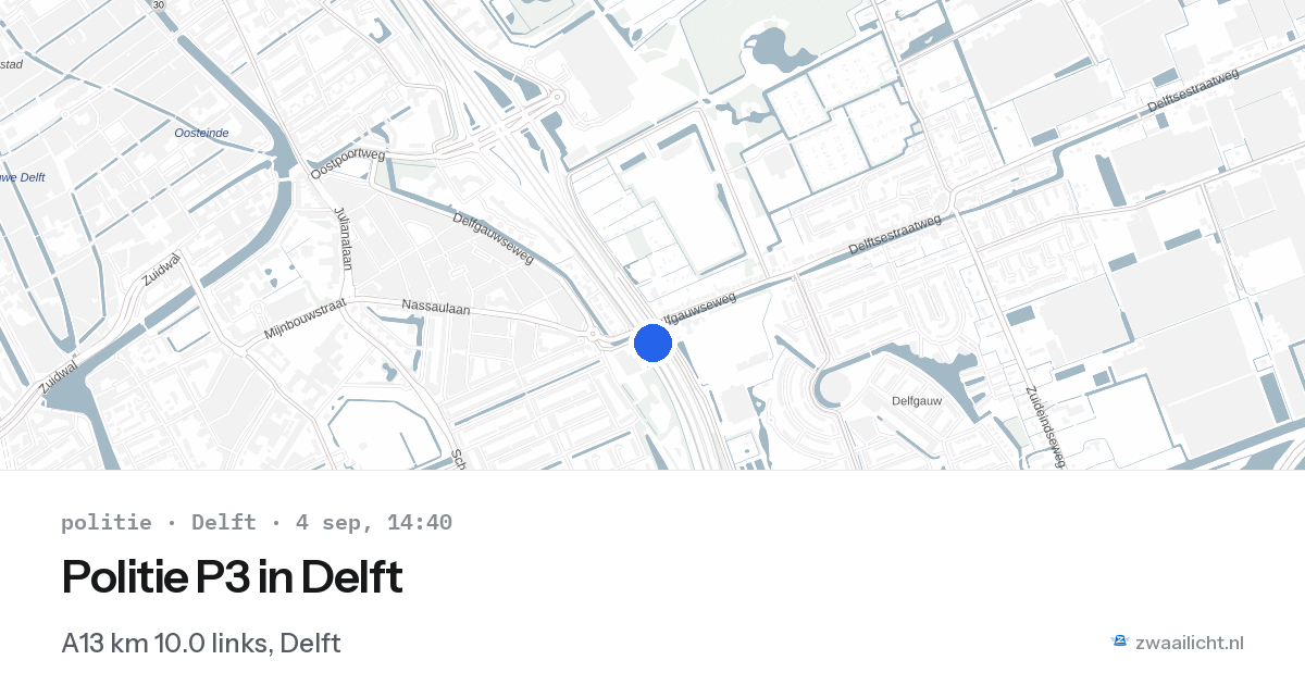 Politie P3 in Delft — 4 sep 2026 | 🚨 Zwaailicht.nl