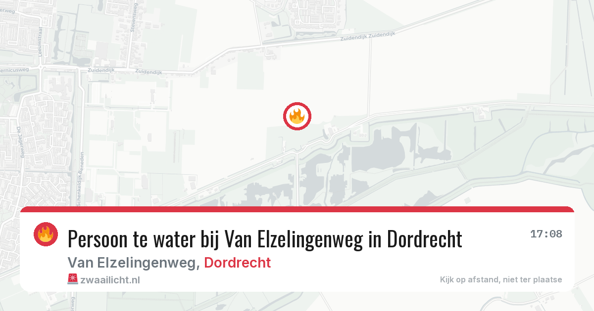 Persoon te water bij Van Elzelingenweg in Dordrecht — 25 mei 2026