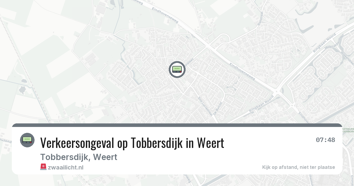 Verkeersongeval op Tobbersdijk in Weert — 12 mrt 2026