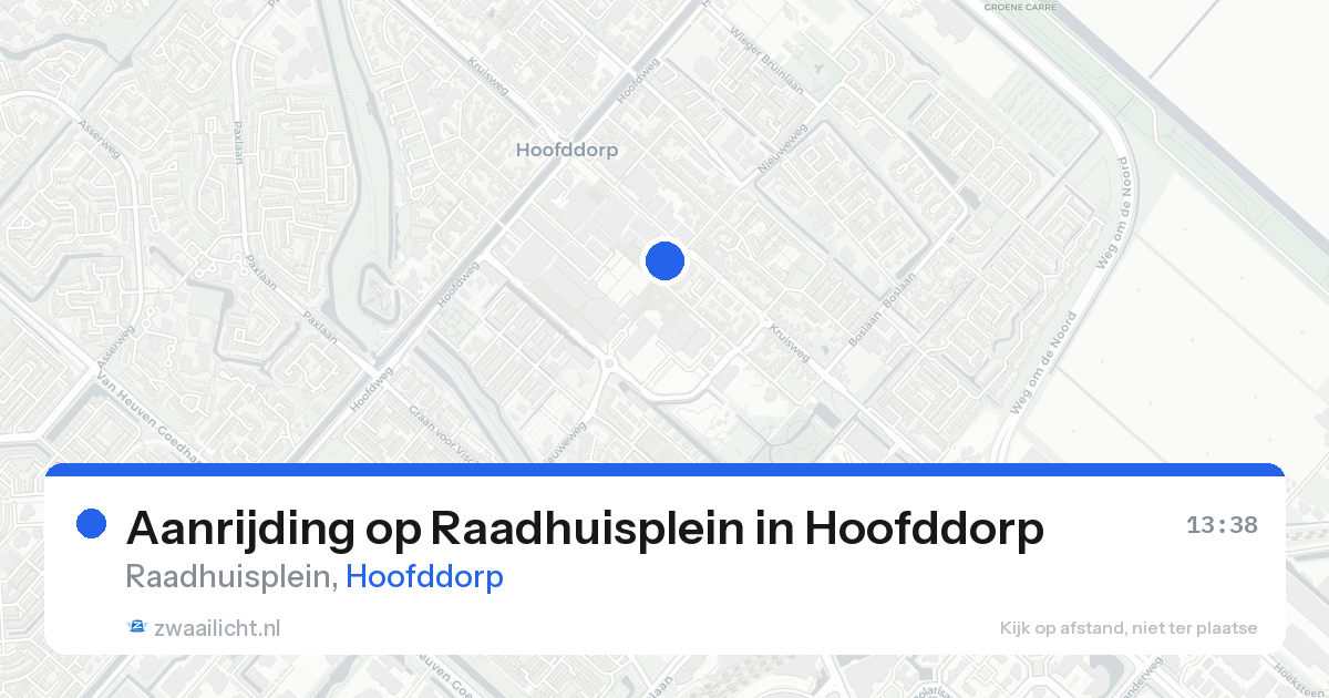 Aanrijding op Raadhuisplein in Hoofddorp — 16 aug 2026