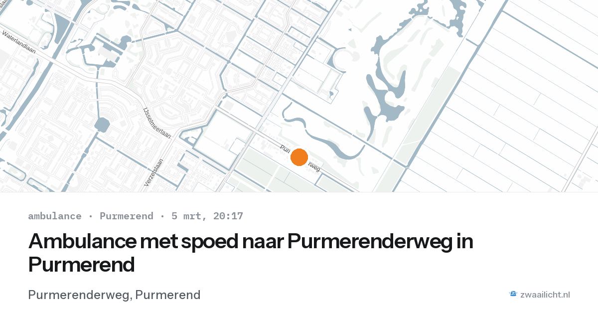Ambulance met spoed naar Purmerenderweg in Purmerend — 5 mrt 2026