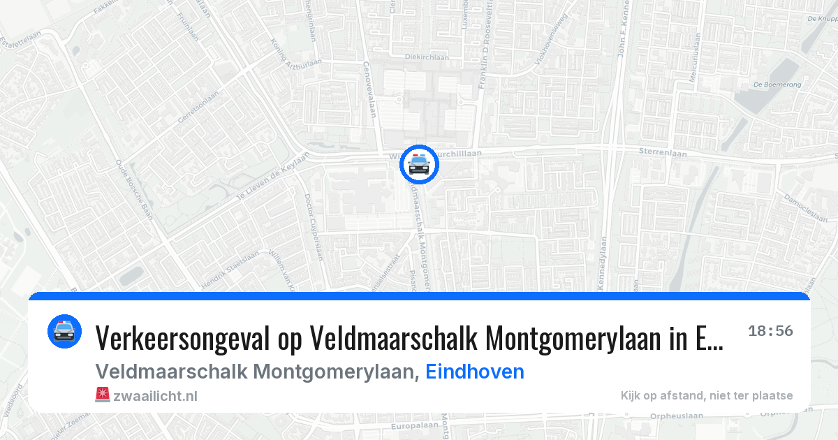 Verkeersongeval op Veldmaarschalk Montgomerylaan in Eindhoven — 6 jun 2026