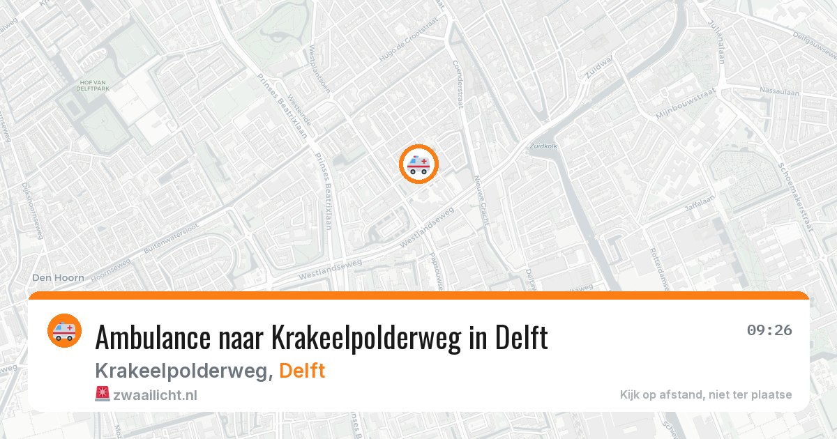 Ambulance naar Krakeelpolderweg in Delft — 29 jan 2026