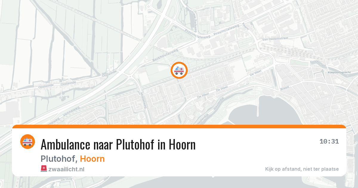 Ambulance naar Plutohof in Hoorn — 6 aug 2026