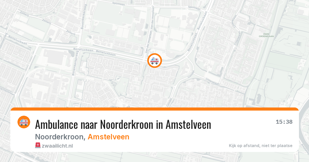 Ambulance naar Noorderkroon in Amstelveen — 23 apr 2026