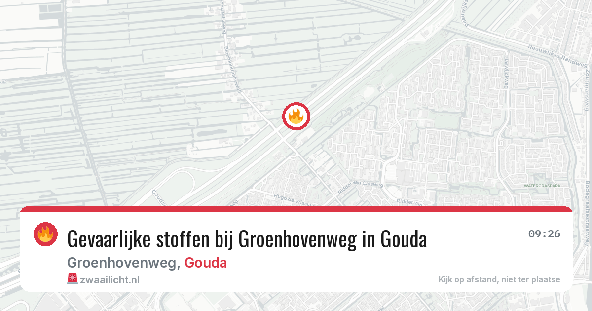 Gevaarlijke stoffen bij Groenhovenweg in Gouda — 17 mrt 2026