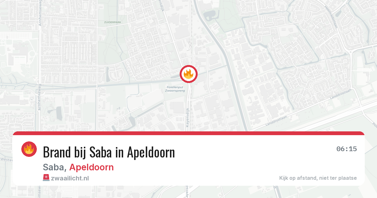 Brand bij Saba in Apeldoorn — 21 jun 2026