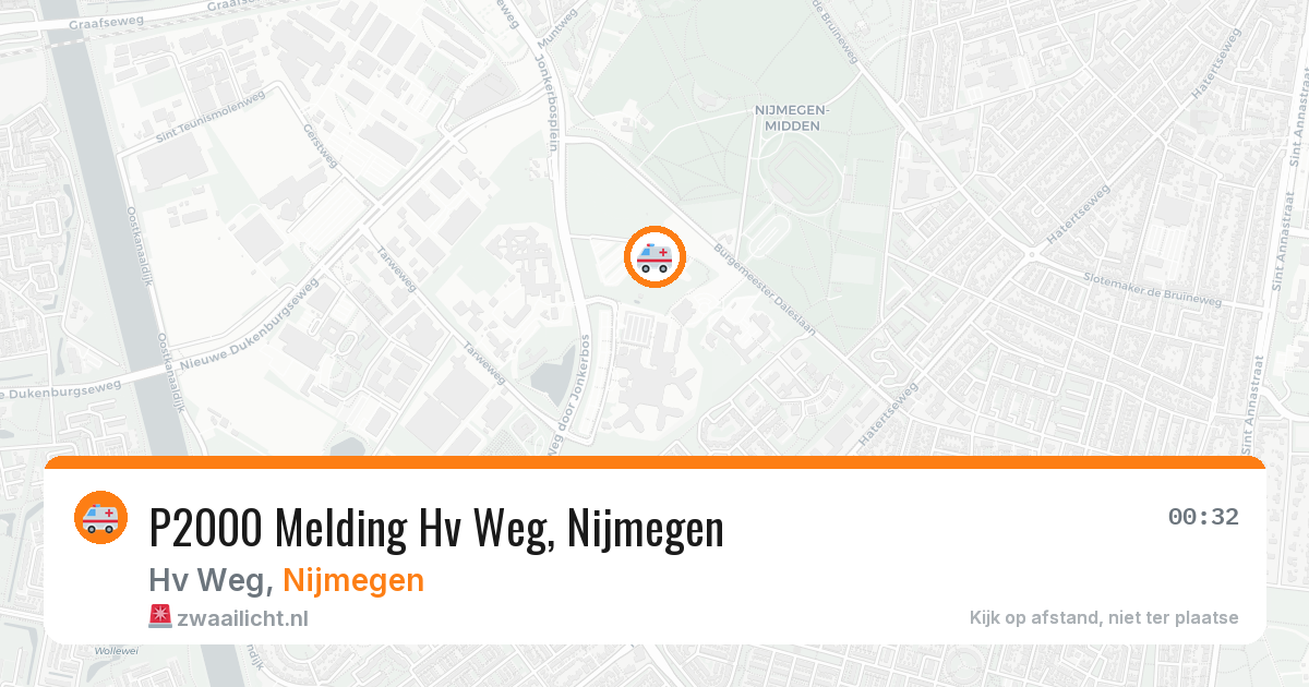 P2000 Melding Hv Weg, Nijmegen — 29 apr 2026