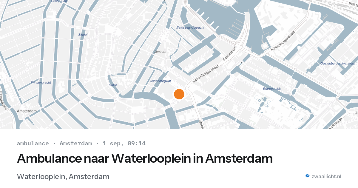 Ambulance naar Waterlooplein in Amsterdam — 1 sep 2026