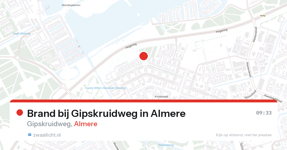 Brand bij Gipskruidweg in Almere — 26 aug 2026