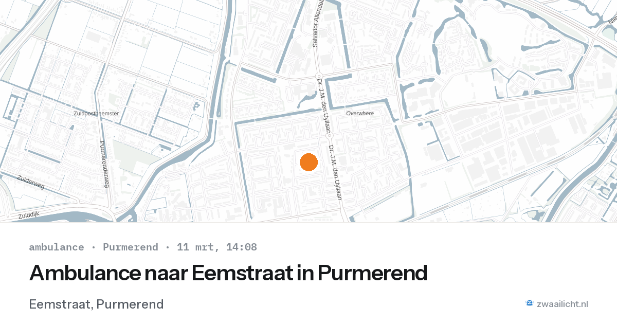 Ambulance naar Eemstraat in Purmerend — 11 mrt 2026
