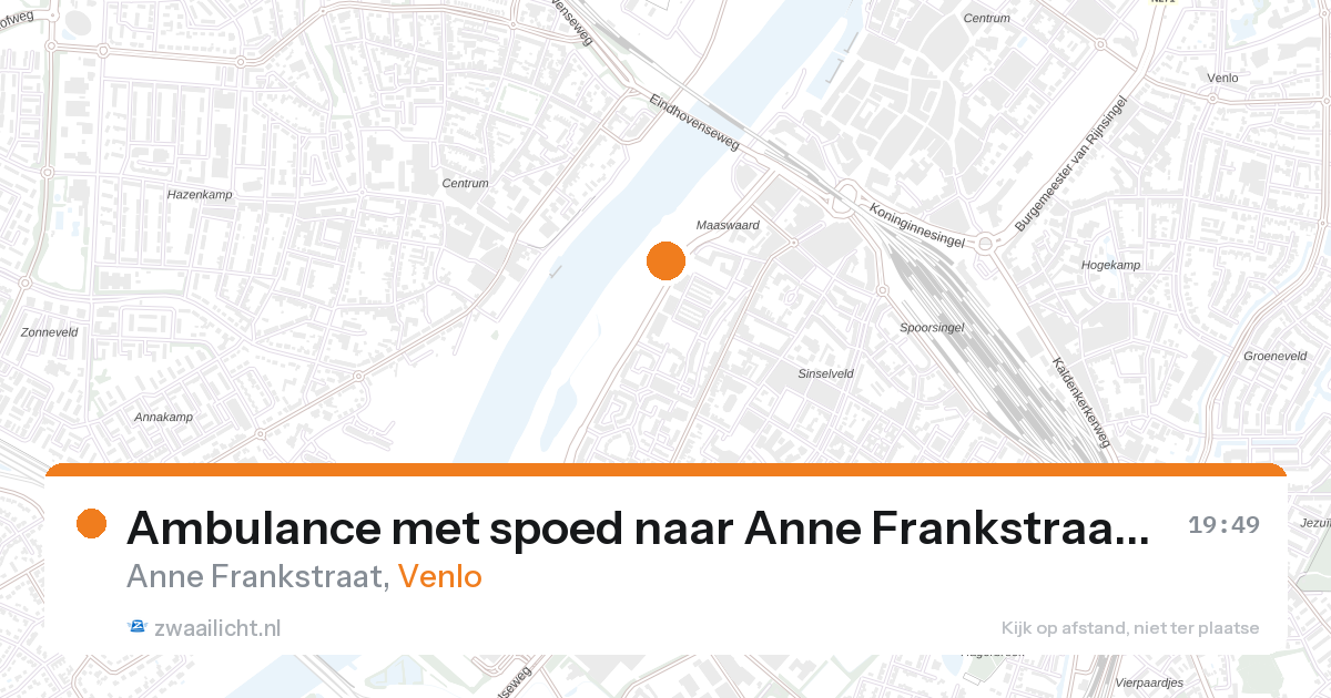 Ambulance met spoed naar Anne Frankstraat in Venlo — 12 aug 2026
