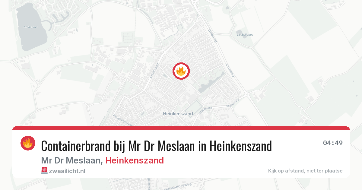 Containerbrand bij Mr Dr Meslaan in Heinkenszand — 4 aug 2026