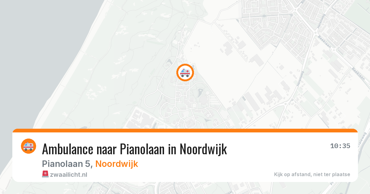 Ambulance naar Pianolaan in Noordwijk — 5 aug 2026