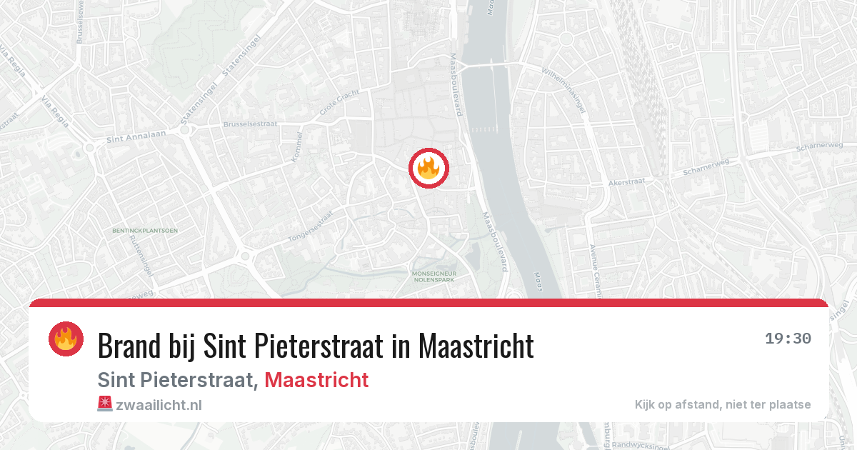 Brand bij Sint Pieterstraat in Maastricht — 17 mei 2026