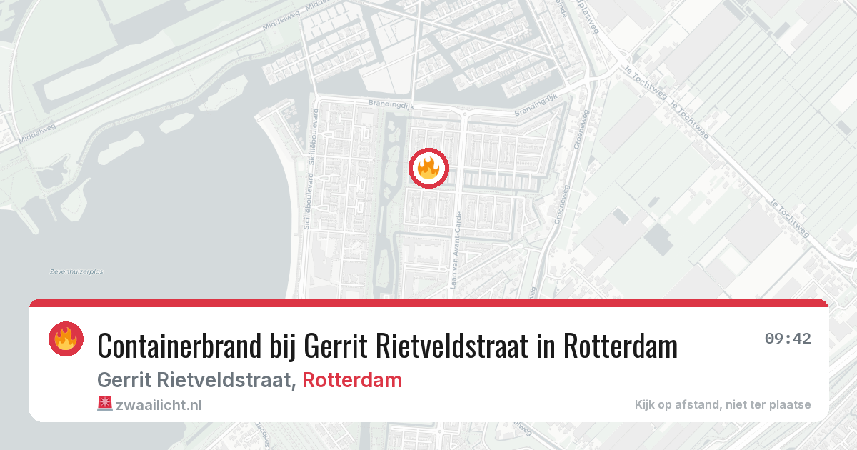 Containerbrand bij Gerrit Rietveldstraat in Rotterdam — 17 jun 2026