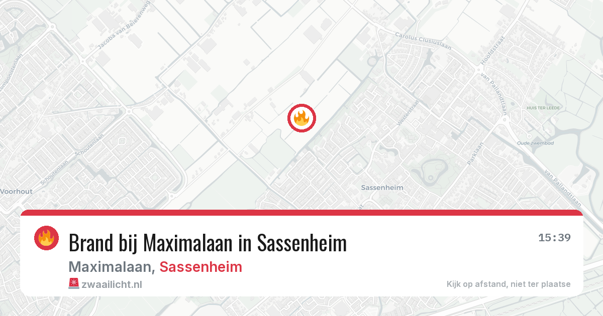 Brand bij Maximalaan in Sassenheim — 13 mei 2026
