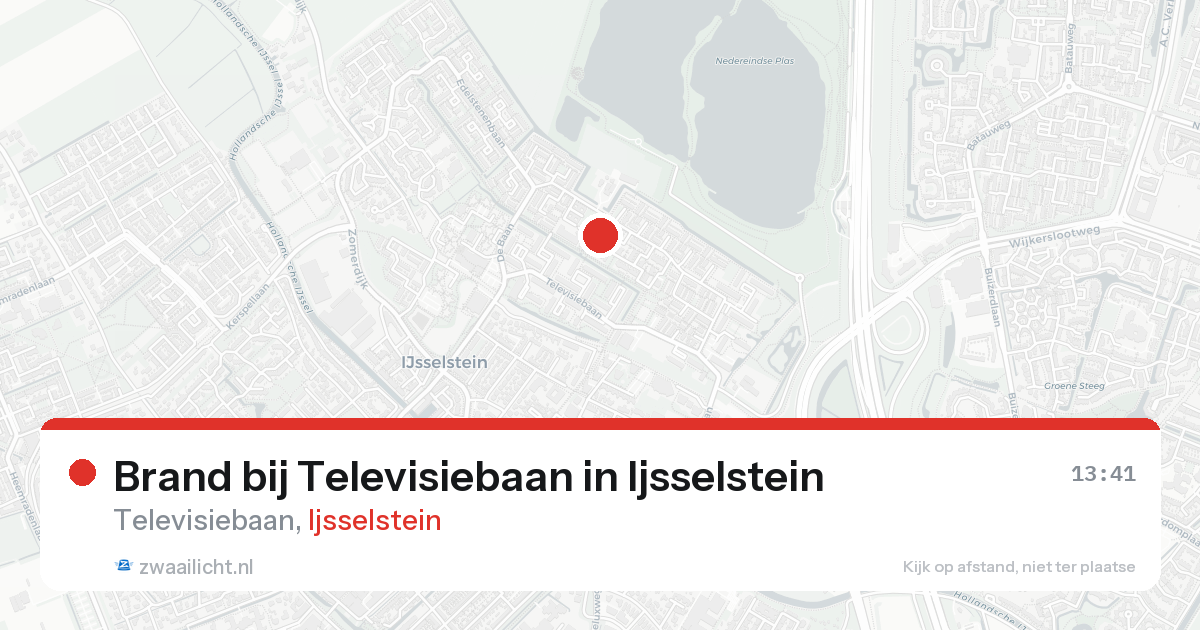 Brand bij Televisiebaan in Ijsselstein — 21 aug 2026