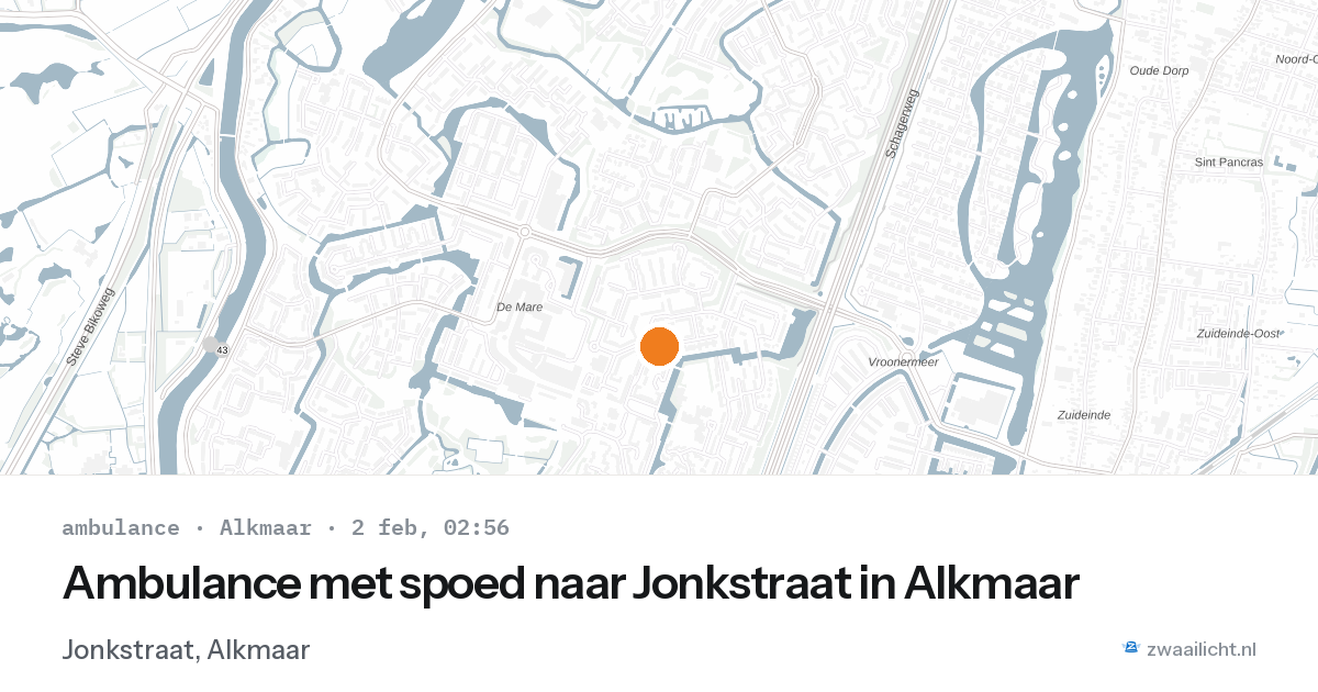Ambulance met spoed naar Jonkstraat in Alkmaar — 2 feb 2026