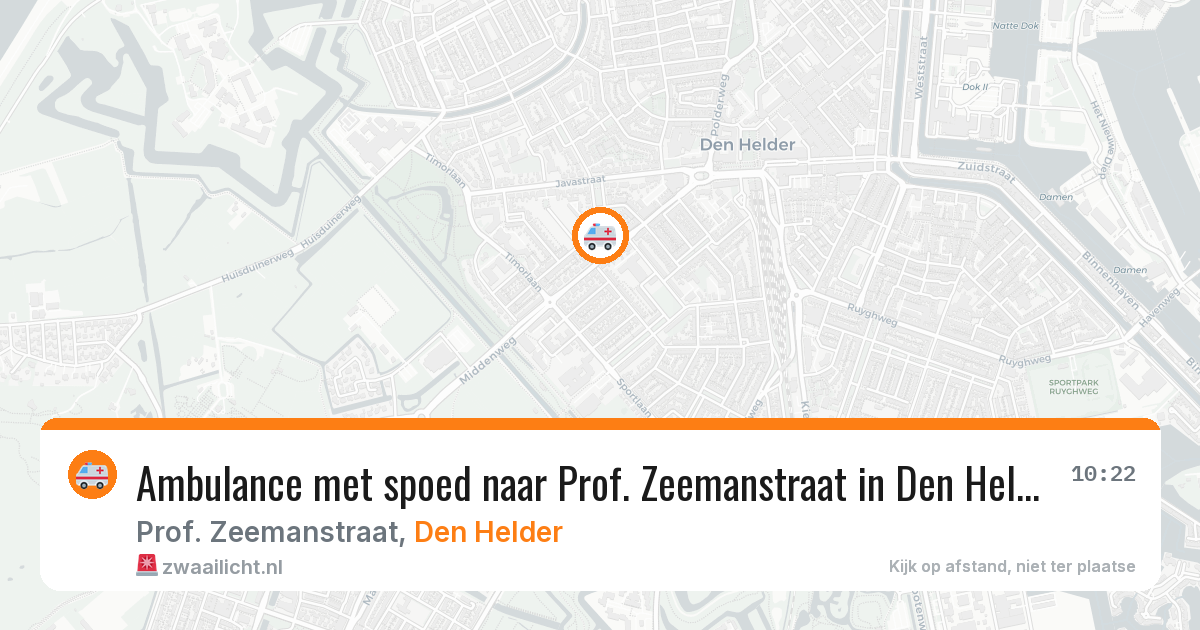 Ambulance met spoed naar Prof. Zeemanstraat in Den Helder — 30 apr 2026