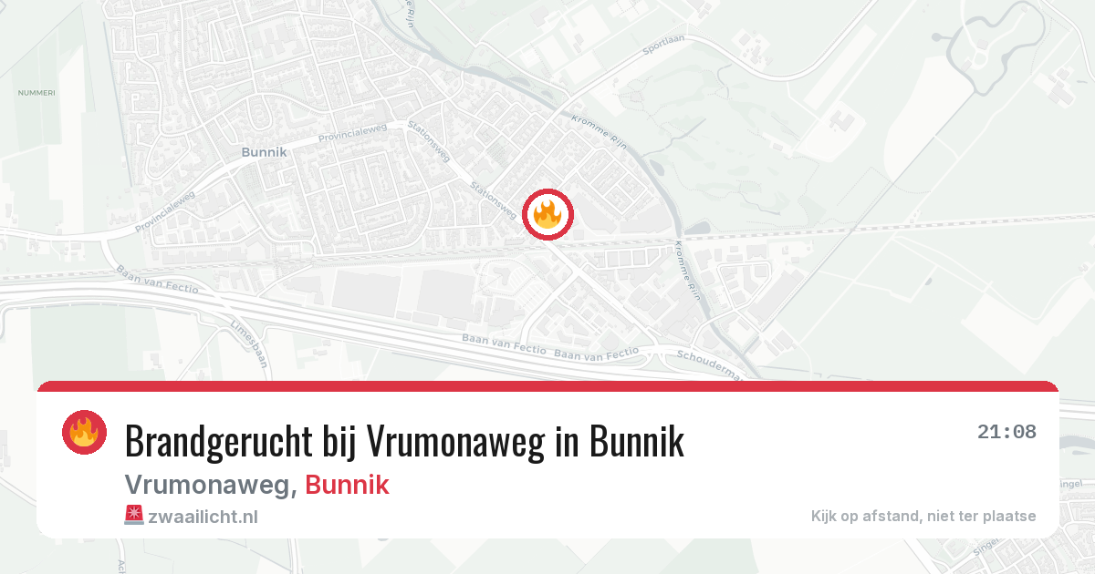 Brandgerucht bij Vrumonaweg in Bunnik — 9 jun 2026
